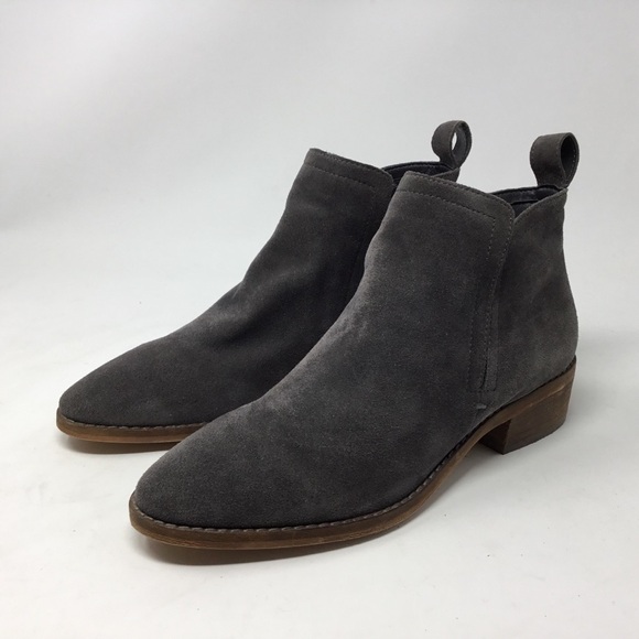 Dolce Vita Tessey Gray Suede Elastic Pull On Ankle Boots - Picture 1 of 10